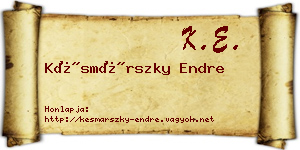 Késmárszky Endre névjegykártya
